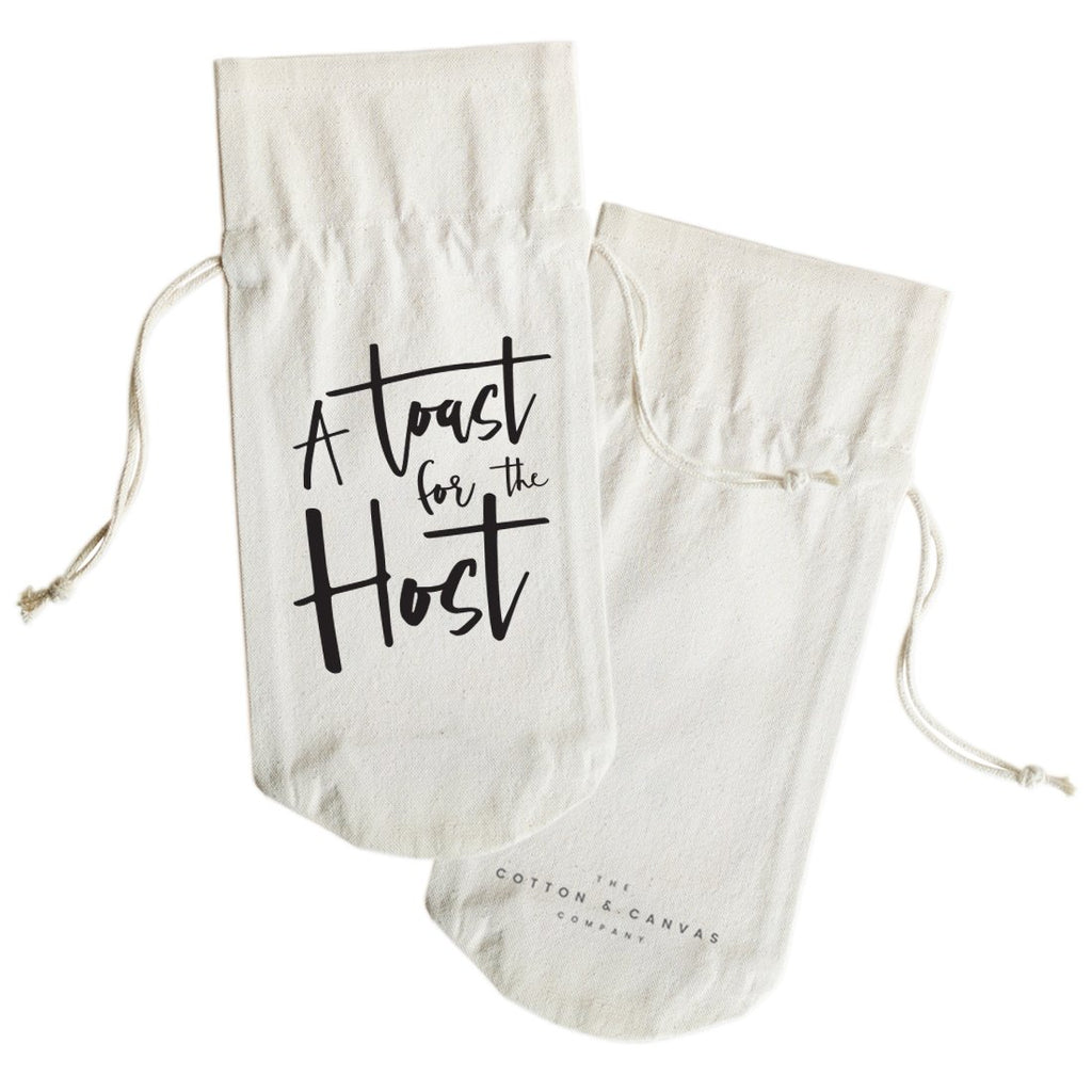 A TOAST FOR THE HOST: Cotton Canvas Wine Bag