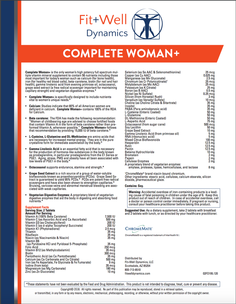 COMPLETE WOMAN+ 56 Nutrient Multivitamin